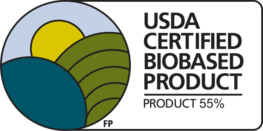 USDA Certified Biobased Product label, product 55 percent